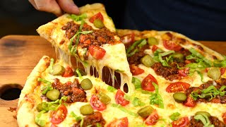 Уникальный рецепт! Пицца с изобилием сыра и вкусом чизбургера! Ты точно захочешь попробовать!