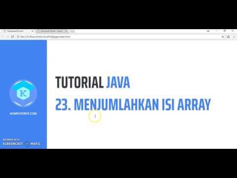 Tutorial Java 23 Menjumlahkan isi Array - YouTube
