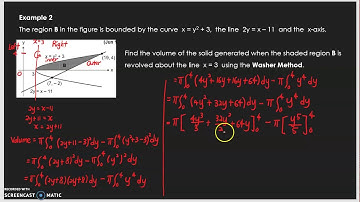 57th video: MAT183 - Application of Integration - Volume - Washer Method - Example 2