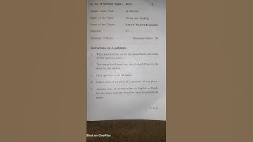 B.COM(H) | DU SOL | SEM 5 | Economics-Money & Banking Exam paper |#shorts #SaurChan #viralshorts