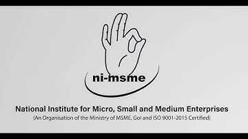 National Institute | Micro Small and Medium Enterprises #nimsme #msme