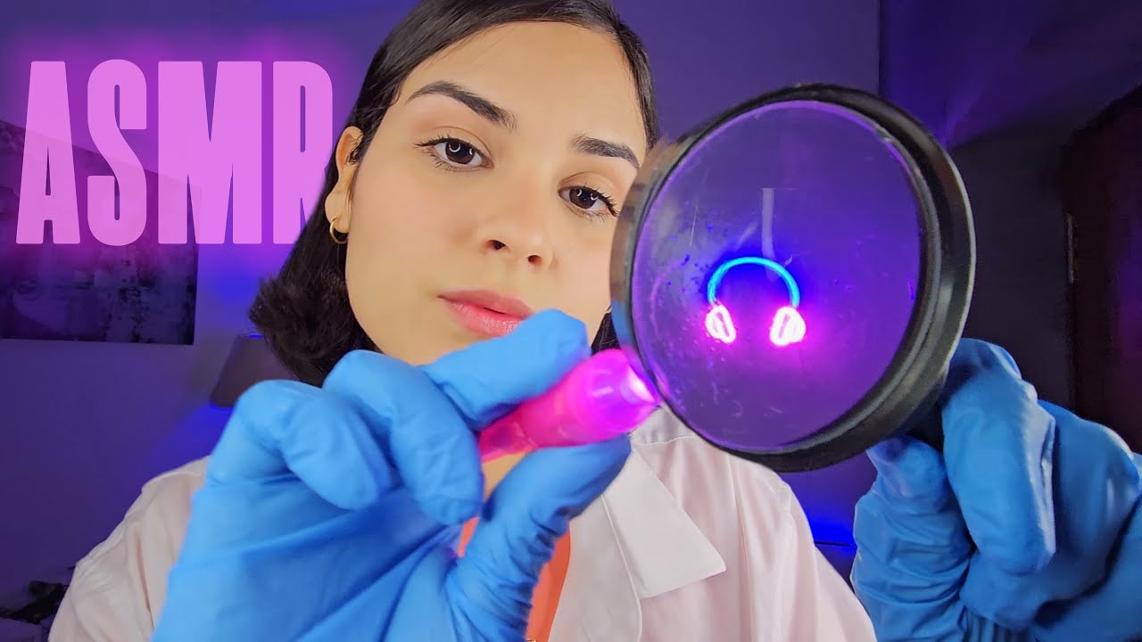ASMR DERMATOLOGISTA COMPLETO INSPEÇÃO E TRATAMENTO🔦 na sua pele e couro cabeludo