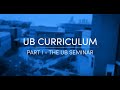 UB Curriculum Part 1: UB Seminar