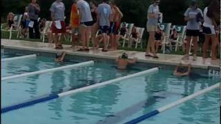Crash - Fast Six Year Old Swims Into Lane Line As He  Breaks Backstroke Team Record