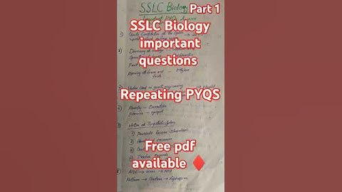 SSLC Biology PYQs Repeating ♦️♦️♦️Sure shot questions,♦️♦️♦️#pyq #shortsfeed #sslcexams #2025
