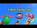 3 best paper flying helicopters  how to make helicopter at home  how to make dronediy balloon toy