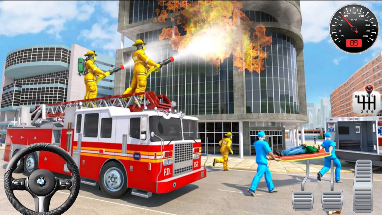 🚒 Fire Truck Simulator 2025 Real Firefighter Emergency Rescue Mission 3D Android Gameplay 🚨