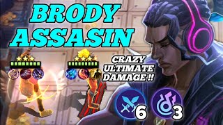 BRODY ASSASIN CRAZY ULTIMATE DAMAGE !! MACIC CHESS MOBILE LEGENDS COMBO VALE SKILL 2