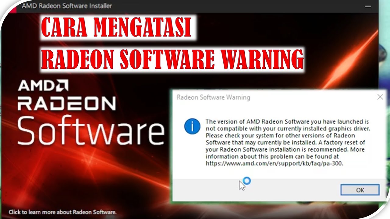 CARA MENGATASI "AMD RADEON SOFTWARE WARNING" DI WINDOWS 10