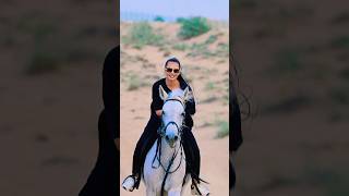 Beautiful Girl Riding Horse in Desert | Stylish &amp; Graceful Ride#HorseRiding #BeautifulGirl