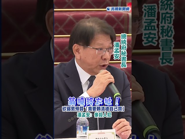 快新聞／翁曉玲太扯！砍弱勢預算「竟要賴清德自己買」　潘孟安：像殺人犯｜民視快新聞｜