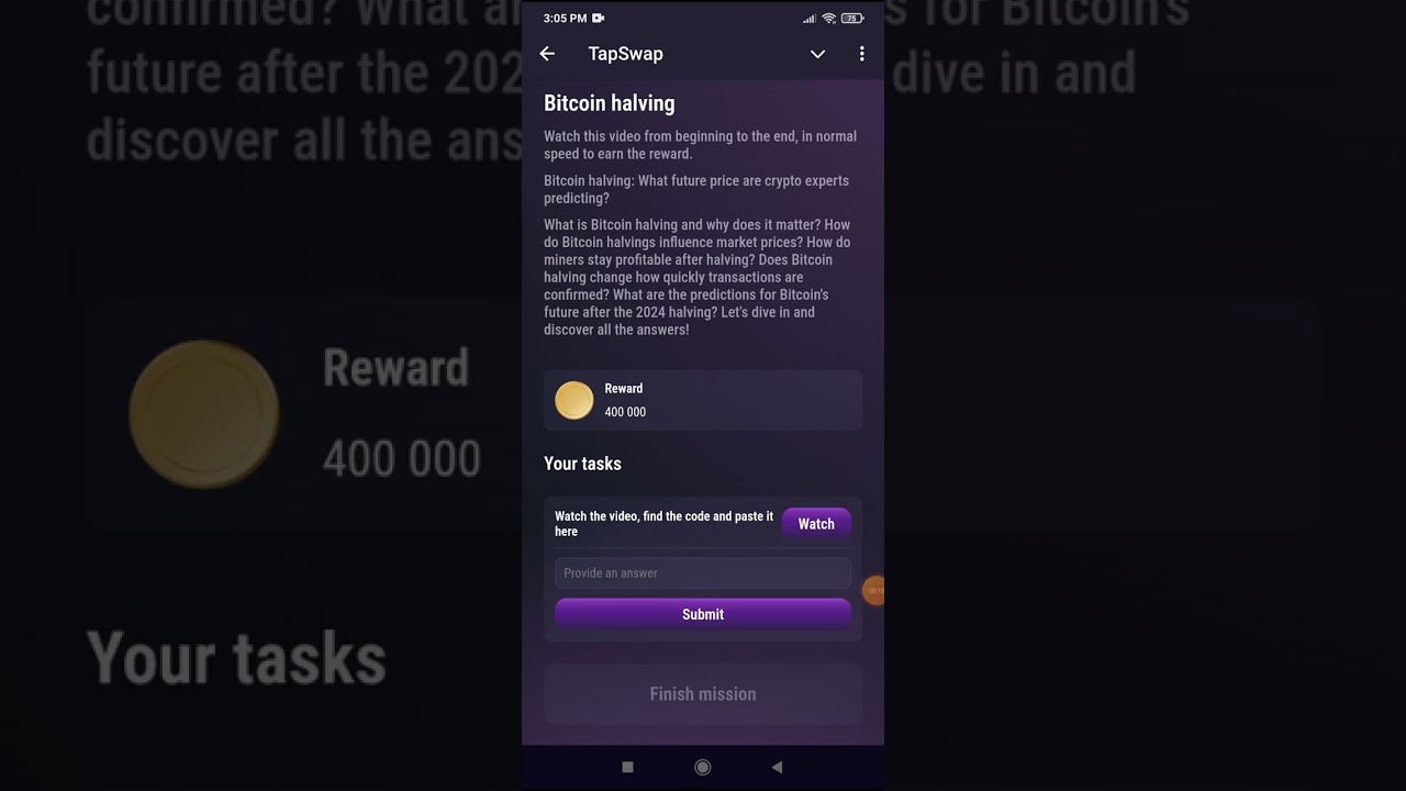 TapSwap Code Today [26 July] - Bitcoin Halving
