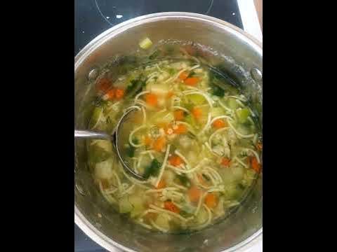 Бърза зеленчукова супа с тиквичка, картоф,морков, фиде и магданоз # ...