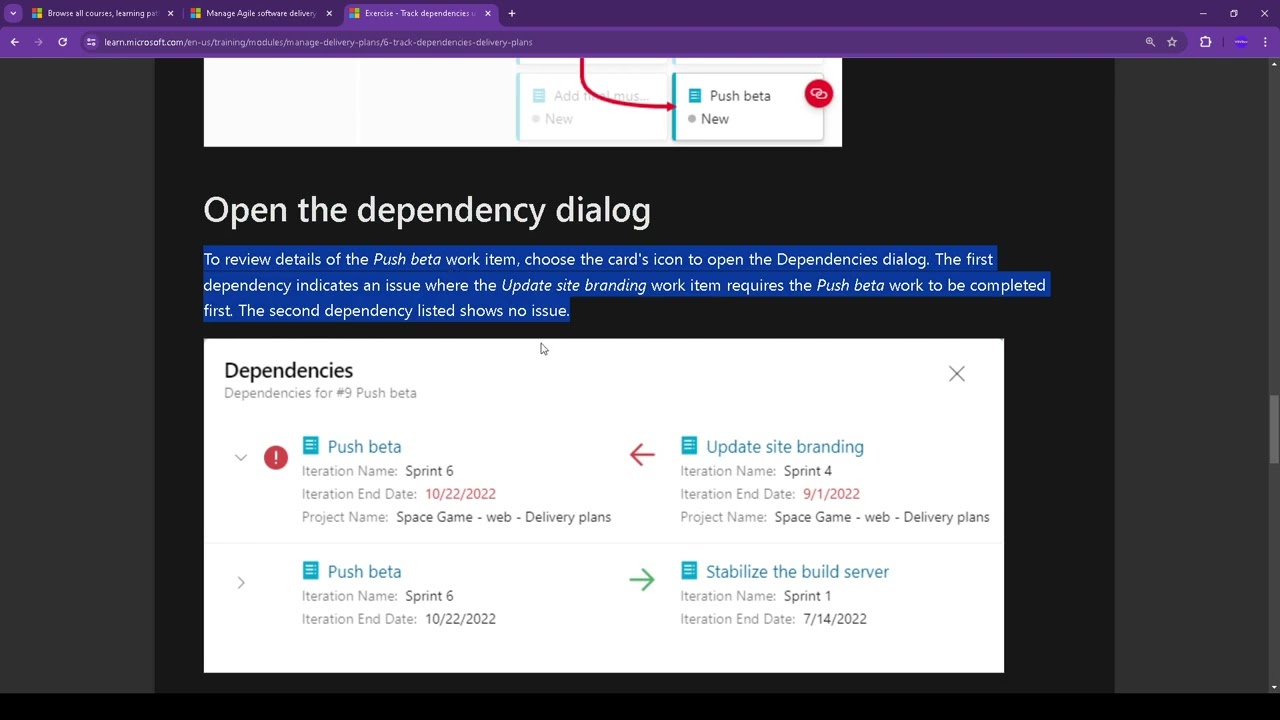 Microsoft Azure Azure DevOps Track dependencies using Delivery Plans(requires account)