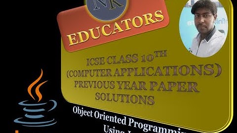 ICSE Class 10th | Computer Application [Java] | Previous Year Question Paper 2016 Solution