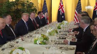 President Donald Trump Participates in a Working Dinner with the Prime Minister of Australia