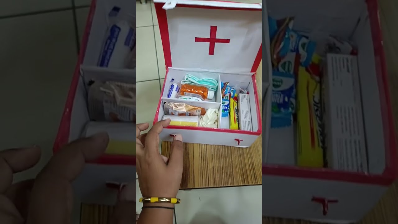 DIY First Aid Kit From Shoe Box School Project Shorts Firstaid Schoolproject Diy Ytshorts