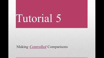 Stata Tutorial 5 Making Controlled Comparisons