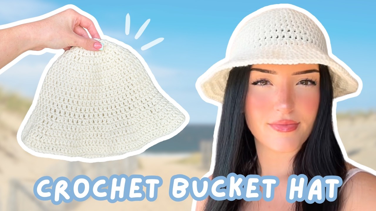 EASY crochet bucket hat tutorial for beginners | how to crochet a ...