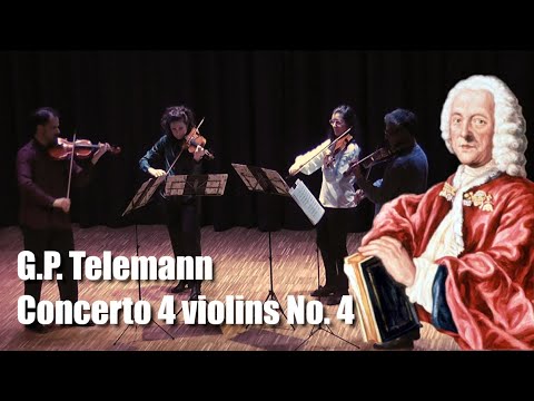 G.P. Telemann - Concerto for 4 Violins No. 4 in A major - YouTube
