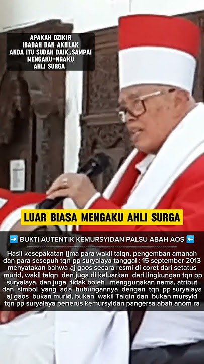 LUAR BIASA MENGAKU AHLI SURGA - ABAH AOS