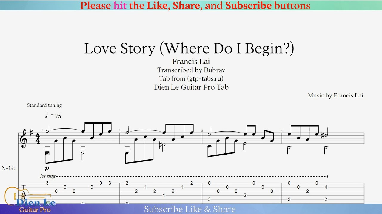 Love Story (Where Do I Begin) Acoustic Guitar Arrangemen with Tab (another version) Love Story (Where Do I Begin) Acoustic Guitar Arrangemen with Tab (another version)