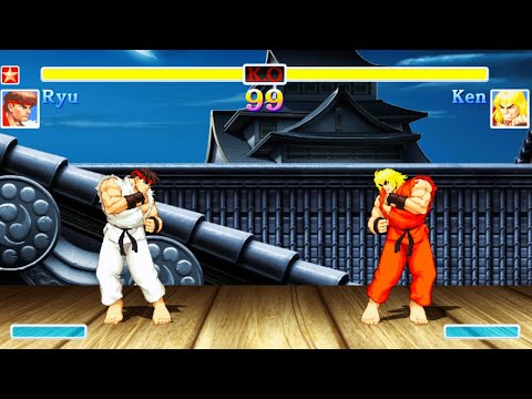 Ryu vs Ken (Hardest) Street Fighter 2..