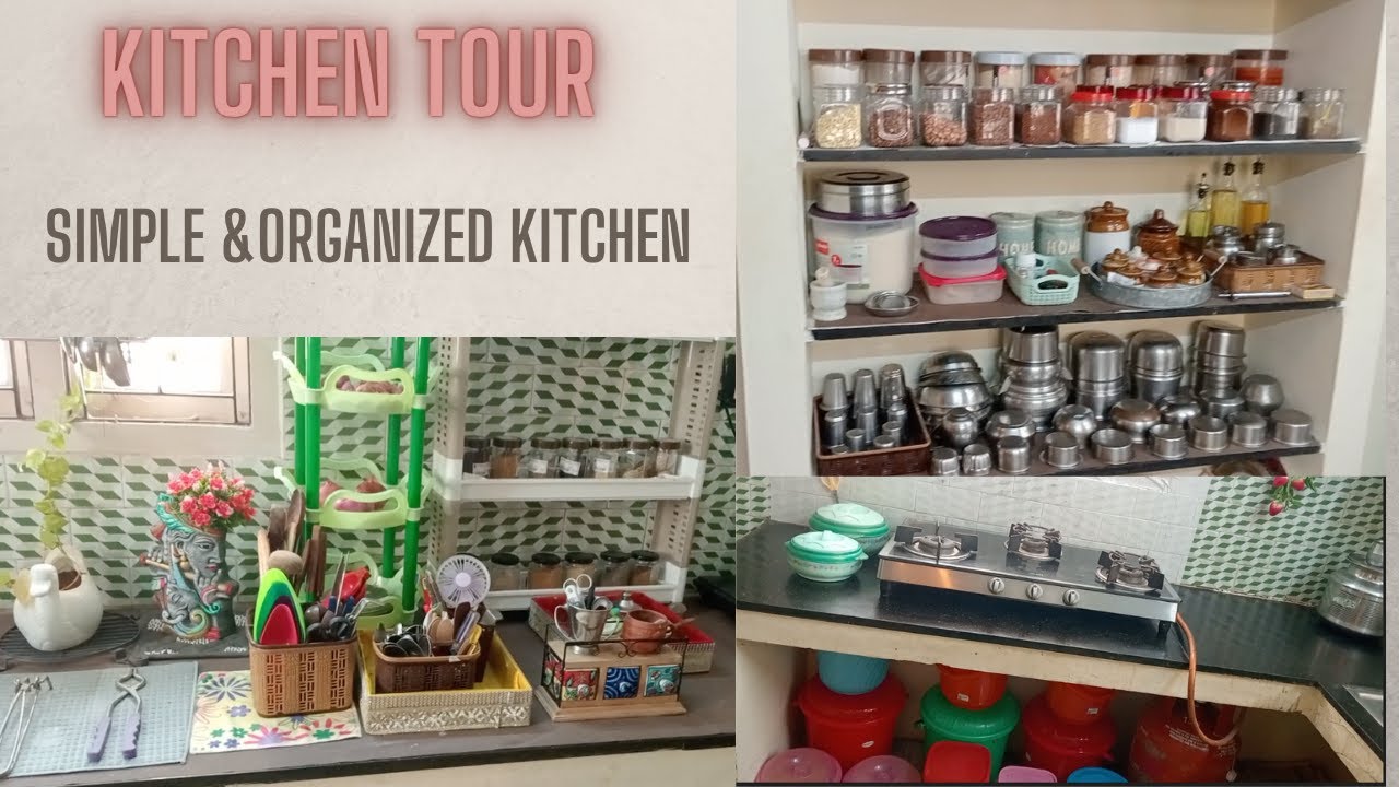 kitchen Tour in Tamil/எங்கள் வீட்டின் சமையலறை/Simple & Organized Kitchen