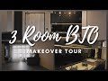 Modern 3 room bto makeover home tour  renovation singapore