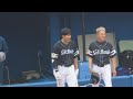 試合前から大西コーチと楽しそうな柳田悠岐