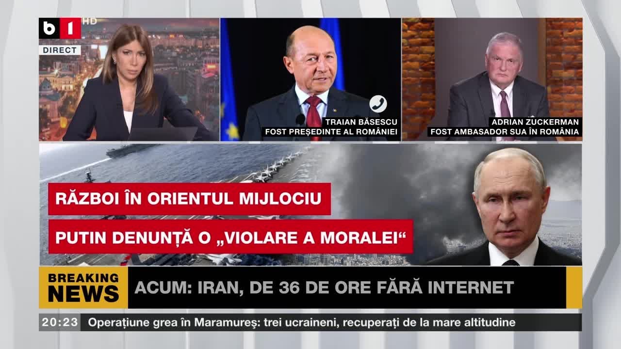 NEWS PASS. BĂSESCU ȘI ZUCKERMAN, DESPRE RĂZBOIUL DIN ORIENT / 48 DE LIDERI IRANIENI AU FOST UCIȘI.P1