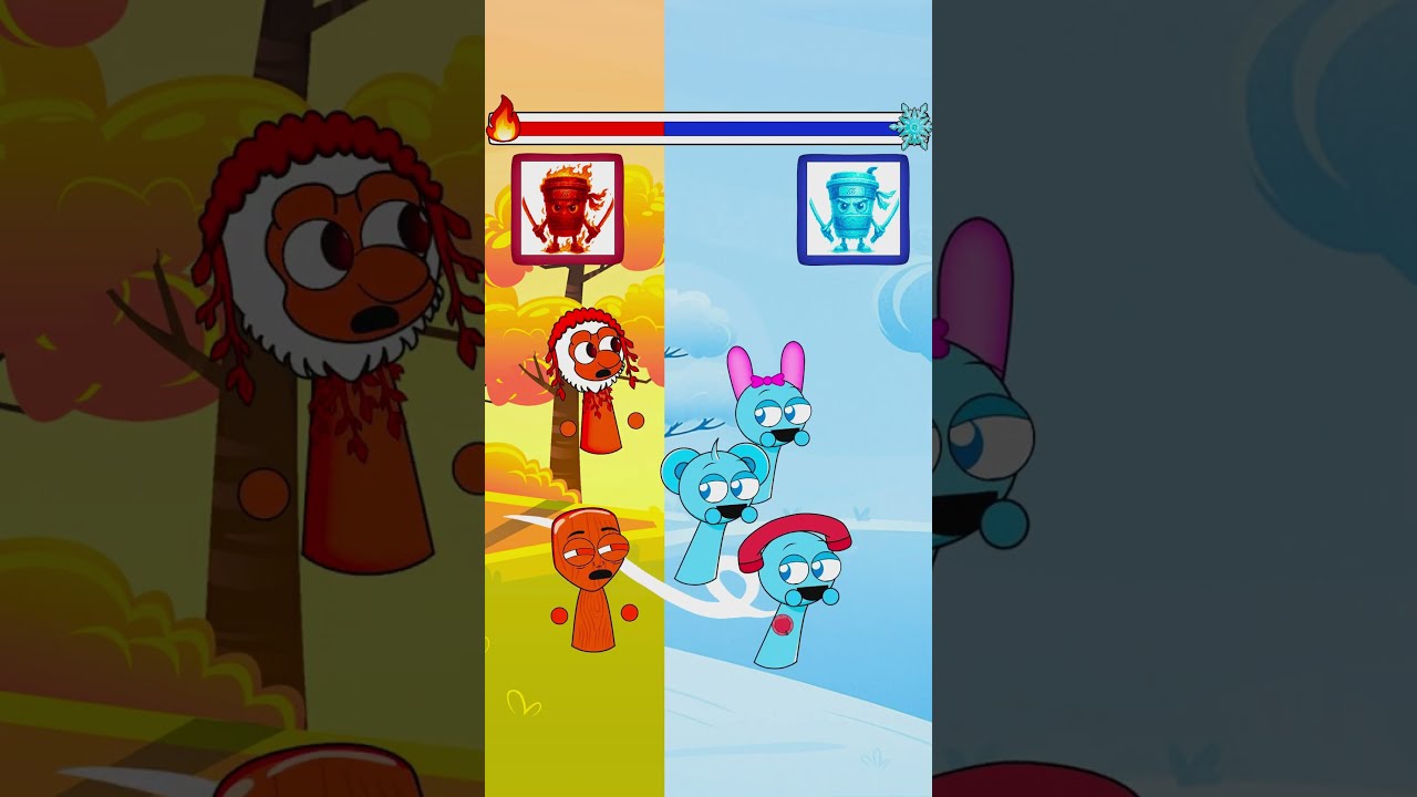 Which Team Will Win Sprunki Ice Versions Vs Brainrot Fire Animation Memes Games