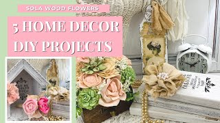 5 HOME DECOR DIY PROJECTS! CHIC FRENCH COUNTRY FARMHOUSE DECOR FOR YOUR HOME