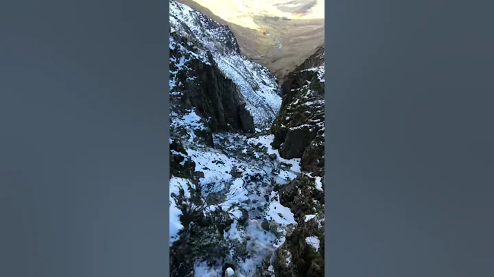 A nicely frozen Crinkle Ghyll. Lake District winter climbing.