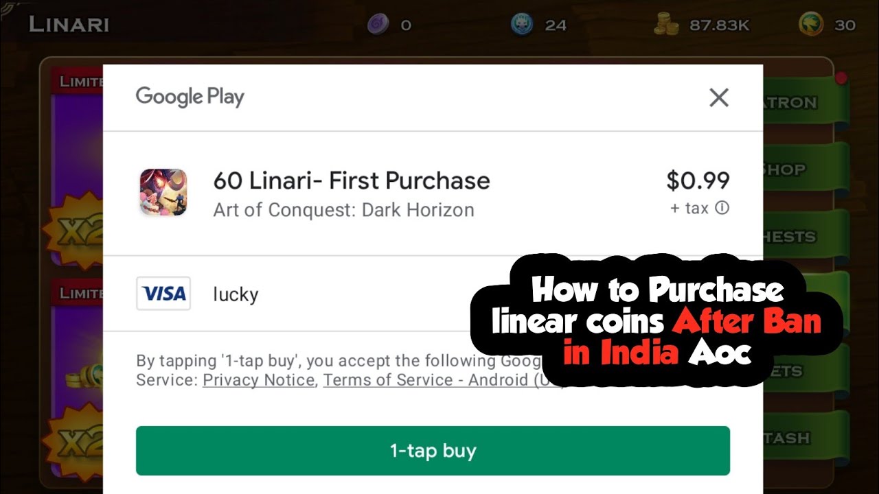 How to buy Linari Coins or Other Purchase After Ban in India | Art of conquest 