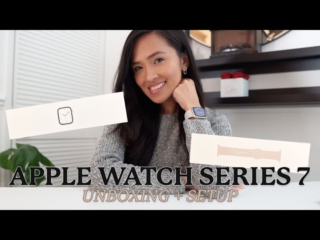 Apple Watch Series 7 UNBOXING and SETUP  (starlight aluminum 41mm) - my FIRST EVER smartwatch!