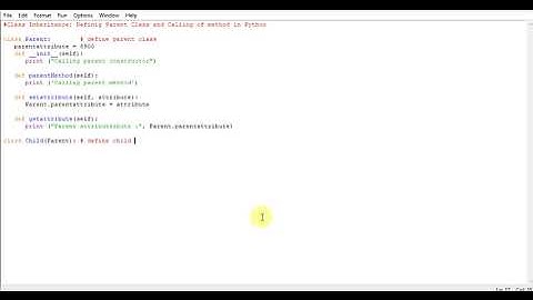 Class Inheritance Defining Parent Class and Calling of method in Python