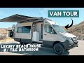 Ultimate Luxury Van w/ bathroom, custom slat wood ceiling, &amp; functional/beautiful layout! | VAN TOUR