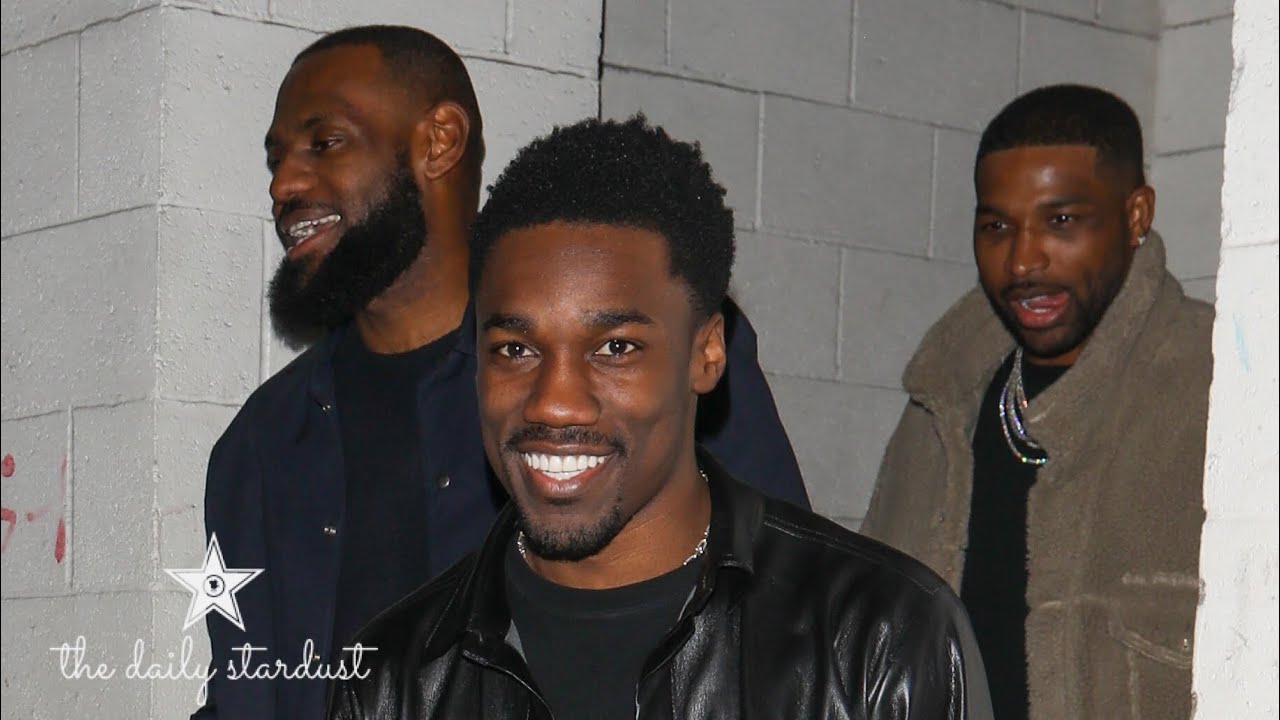 LeBron James Enjoys Guys Night Out With Ex Cavs Teammate Tristan Thompson And R&B Singer Giveon.