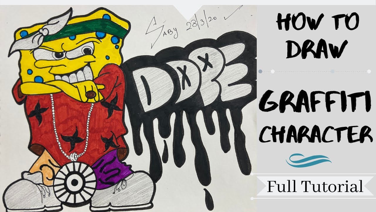 How To Draw Easy Graffiti Character For Beginners Step By Step Best Video Full Tutorial Youtube