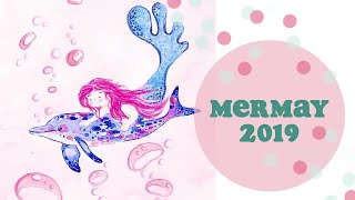 Mermay 2019 - Mermaid &amp; Dolphin - Watercolor Timelapse