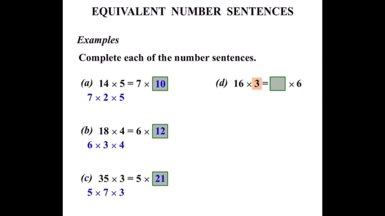 Lesson 9 Algebra Equivalent Sentences YouTube