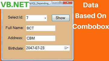 VB NET - How To Display Data From MySQL Depending On ComboBox Value In Visual Basic .Net [ + code ]