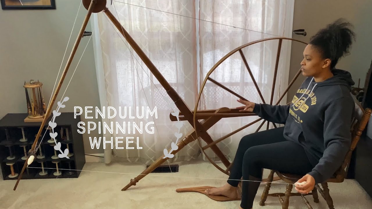 Handspinning on a Pendulum Spinning Wheel! YouTube