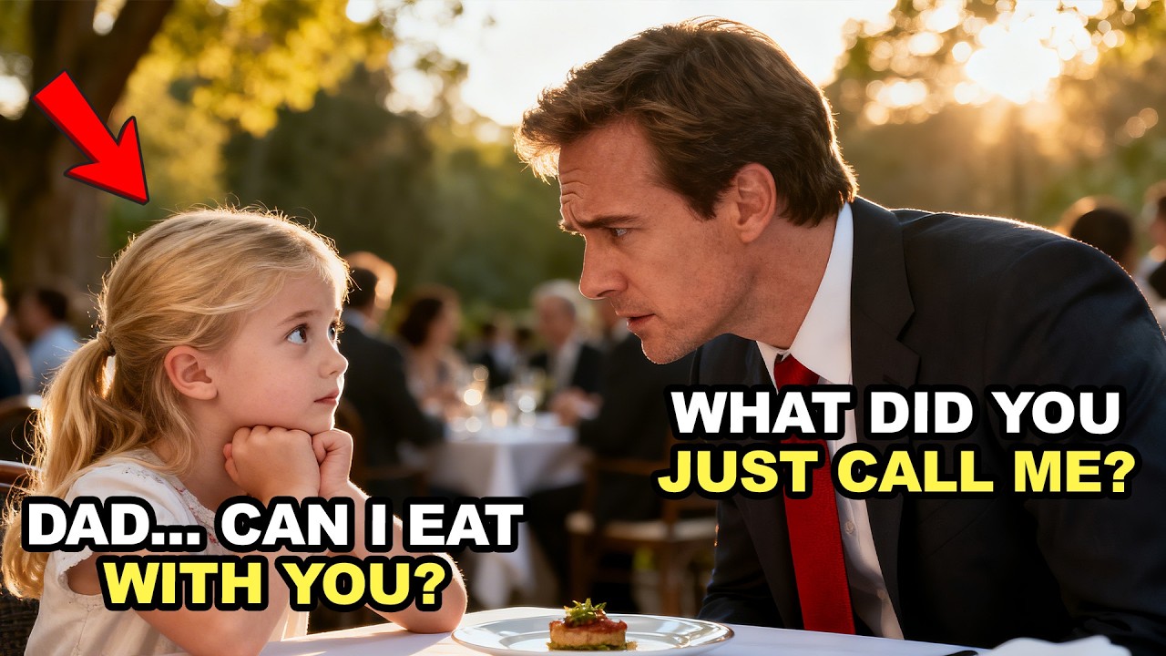 “CAN I EAT WITH YOU, DAD?” A POOR GIRL ASKS A MILLIONAIRE — HIS ANSWER STUNS