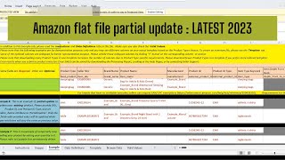 amazon flat file partial update 2023 latest | how to upload flat file amazon 2023 New