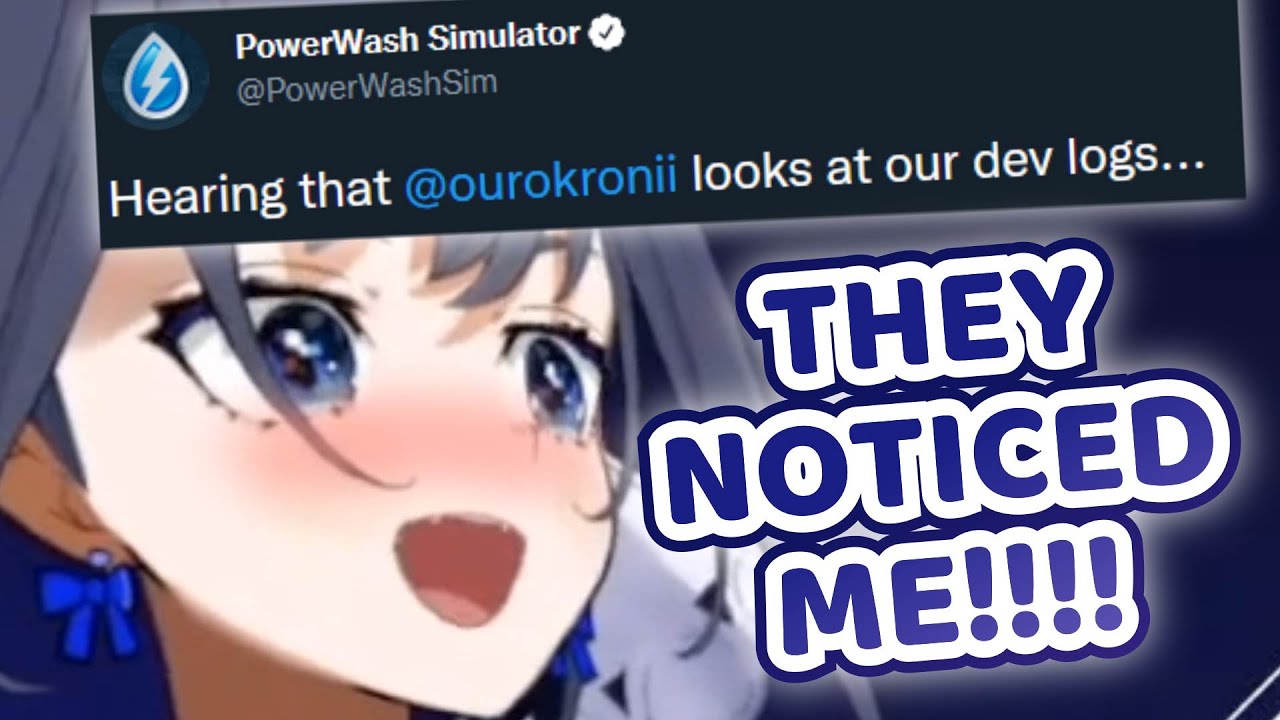 Kronii Was So Happy When She Got Noticed By PowerWash Simulator Devs【Hololive EN | Ouro Kronii】