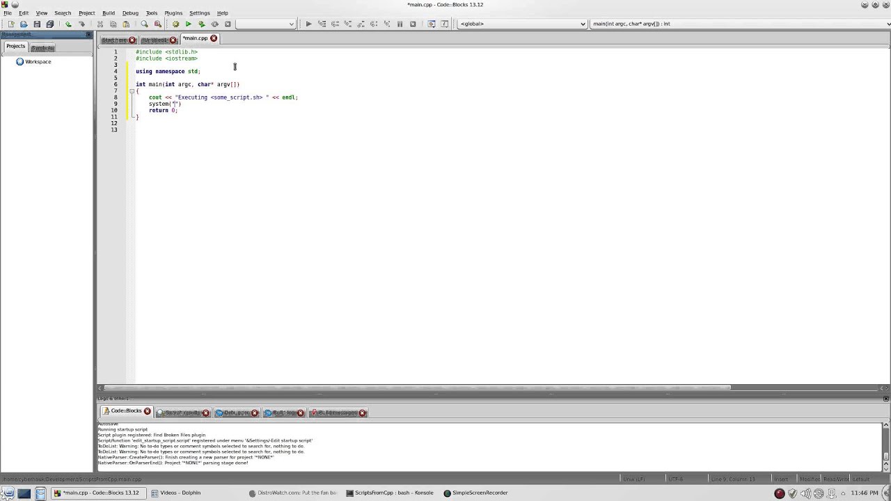 Calling scripts from inside C++ - YouTube