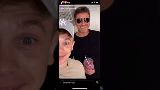 Joe weller filming a video with Simon Cowell