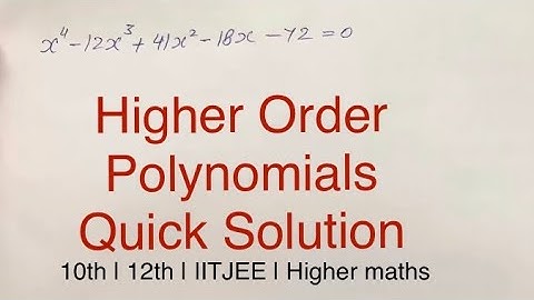 Higher order polynomial easy solution| Synthetic Division Method.